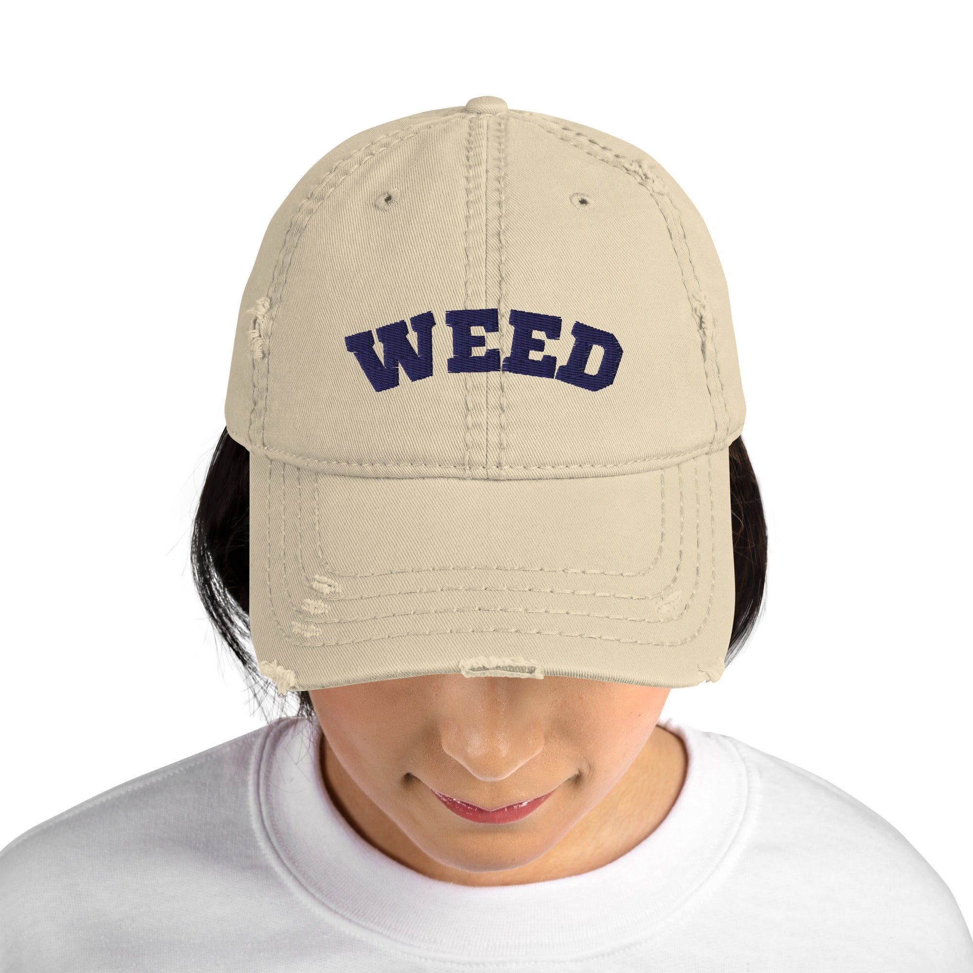 Weed Distressed Dad Hat