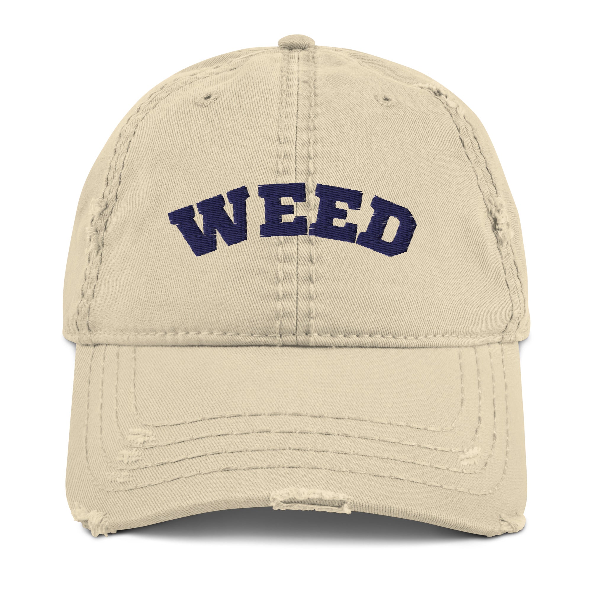 Weed Distressed Dad Hat